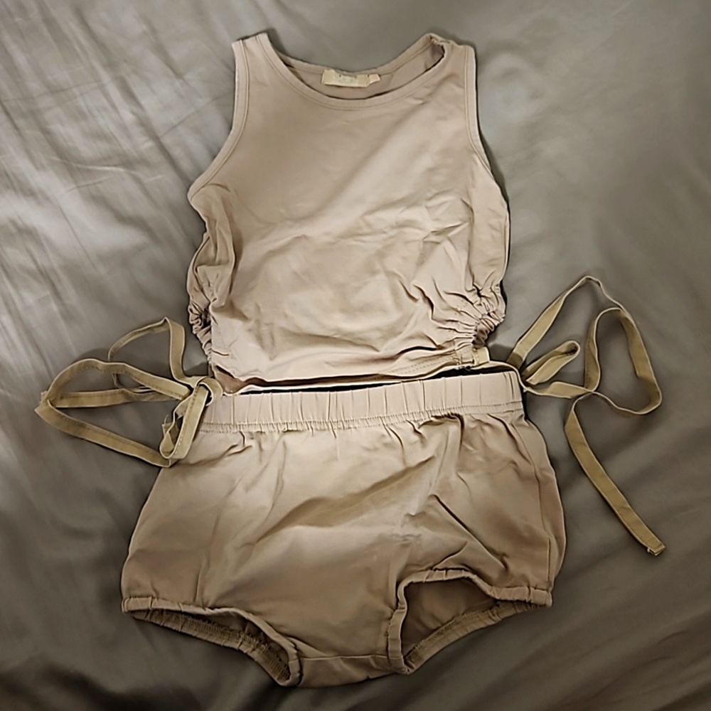 Toddler two piece outfit. Size 24 months. Taupe/beige